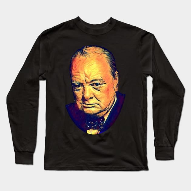 Winston Churchill Polypaint Long Sleeve T-Shirt by jph